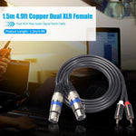 366156-15 2 RCA 수컷 to 2 XLR 3핀 암 오디오 케이블, 길이: 1.5m, 366156-15 2 RCA 수컷 to 2 XLR 3핀 암