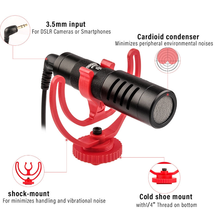 YICHUANG YC-VM100 3.5mm 포트 휴대용 지향성 소음 감소 마이크