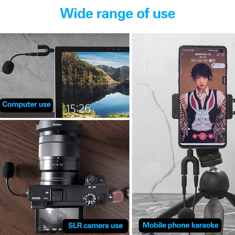 ZJ002MR-01 4단 핀 3.5mm 플러그 블루투스 무선 통역사 투어 가이드 메가폰 직선 마이크, 4단 핀