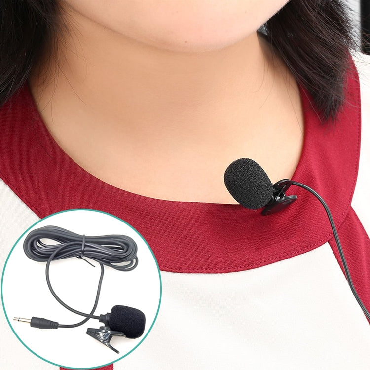 ZJ002MR 모노 3.5mm 직선 플러그 자동차 선바이저 무선 통역사 투어 가이드 메가폰 라발리에 유선 마이크, 길이: 3m, 모노 3.5mm