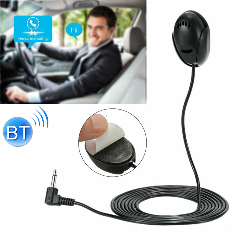 ZJ010MR 모노 2.5mm 각도형 헤드 플러그 자동차 내비게이션 GPS 스피커 외부 부착 블루투스 마이크, 길이: 3m, 2.5mm