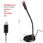 HXSJ F12 360도 구부러지는 드라이브 프리 USB 컴퓨터 마이크, 케이블 길이: 2.2m