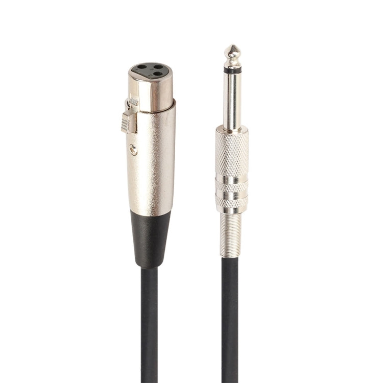 10m XLR 3핀 암-1/4인치(6.35mm) 모노 쉴드 마이크 케이블, 길이: 10m