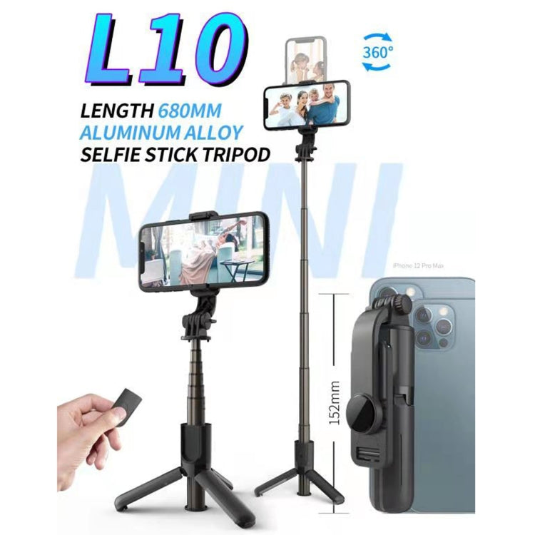 L10 미니 블루투스 셀카봉 삼각대 휴대폰 홀더, L10