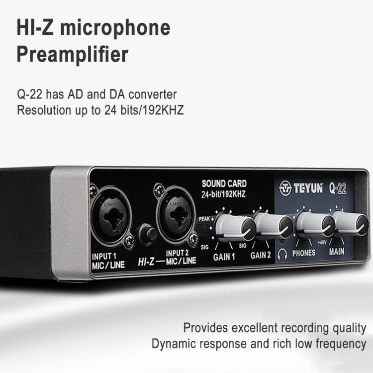 TEYUN Q-22 USB 컴퓨터 프리 드라이브 마이크 외장 사운드 카드, Q-22