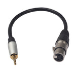 TC210KF183 3.5mm 수컷 to XLR 암컷 오디오 케이블, 길이: 0.3m, 3.5mm 수컷 to XLR 암컷
