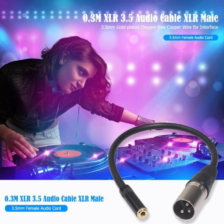 TC227K17-03 3.5mm 암-XLR 수 오디오 케이블, 길이: 0.3m, 3.5mm 암-XLR 수