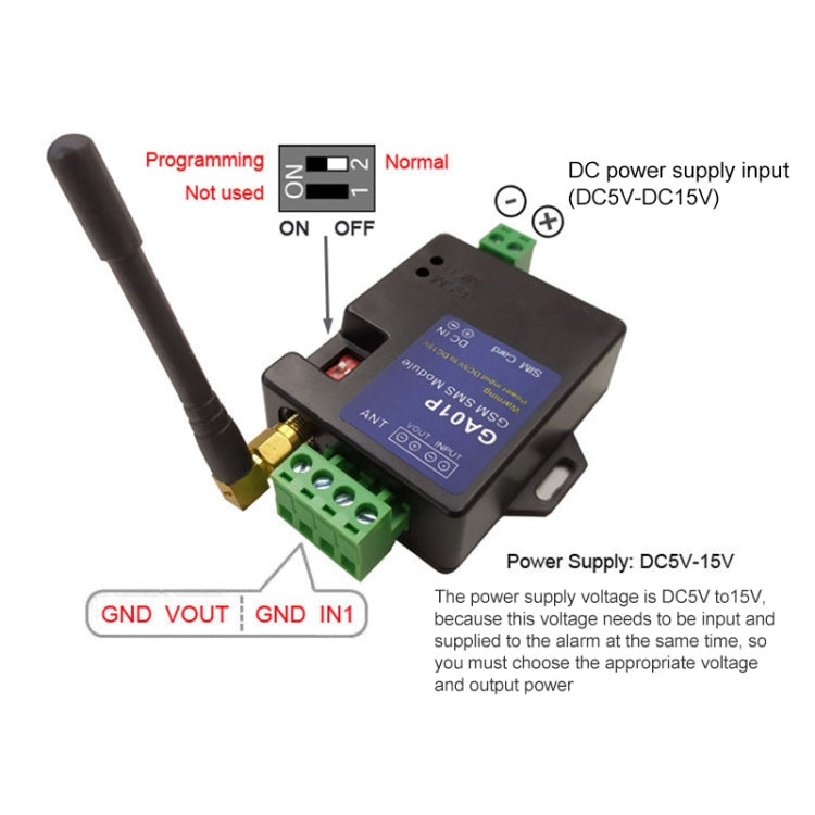 GA01P 미니 스마트 전원 차단 GSM SMS 전화 알람 모듈, GA01P