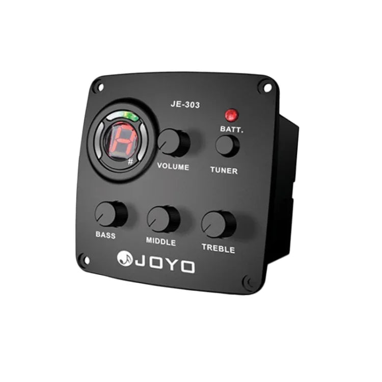 JOYO JE-303 기타 픽업 3밴드 EQ 프리앰프 튜너 픽업 이퀄라이저 튜닝 기능 포함, JE-303