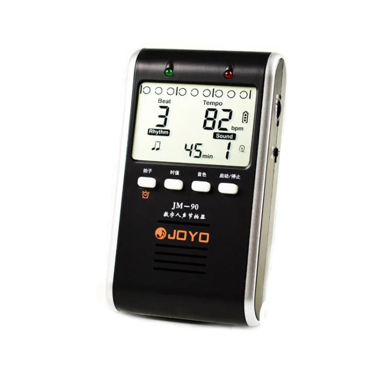 JOYO JM-90 미니 휴대용 충전식 클립형 LED 표시 전자 디지털 메트로놈 톤 제너레이터 튜너 기타 바이올린 우쿨렐레용, JM-90 (검정), JM-90 (흰색)