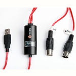 WERSI UM-18 USB MIDI 케이블 MidiPort 미디 케이블 전자 피아노 전자 드럼 음악 편집용 라인, 길이: 2m