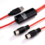 WERSI UM-18 USB MIDI 케이블 MidiPort 미디 케이블 전자 피아노 전자 드럼 음악 편집용 라인, 길이: 2m