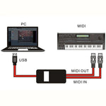 WERSI UM-18 USB MIDI 케이블 MidiPort 미디 케이블 전자 피아노 전자 드럼 음악 편집용 라인, 길이: 2m