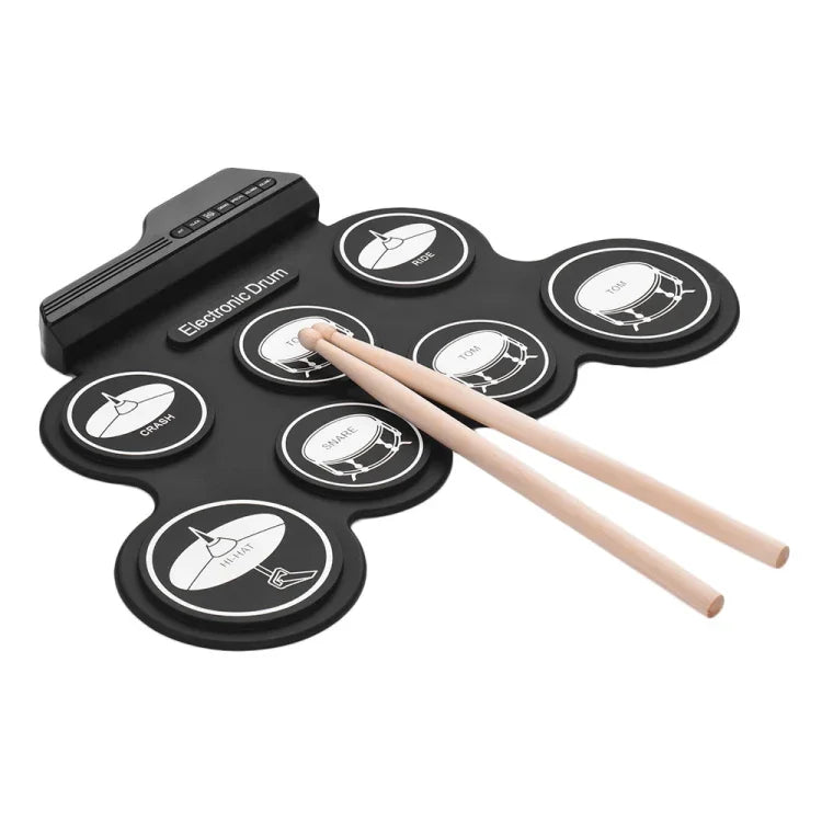 휴대용 실리콘 손 롤 USB 전자 드럼, 블랙 아이콘 버전, 전자 드럼 블랙 아이콘 버전