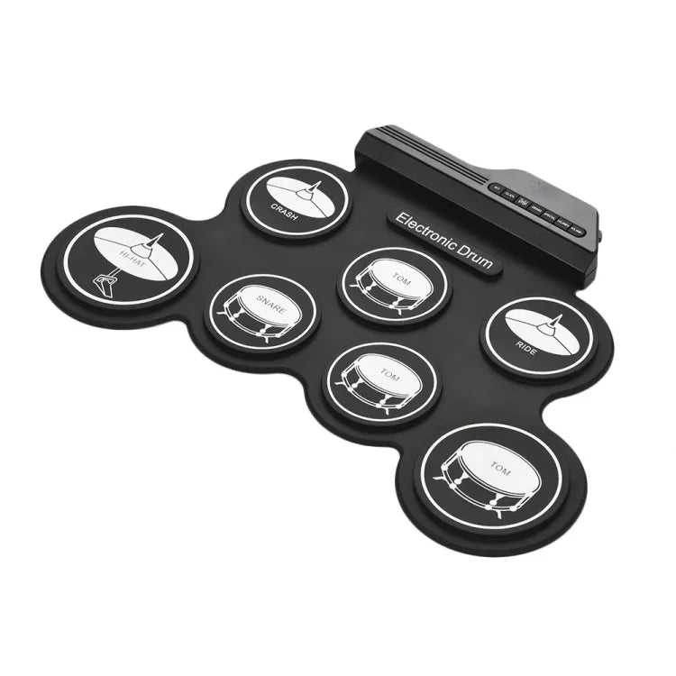 휴대용 실리콘 손 롤 USB 전자 드럼, 블랙 아이콘 버전, 전자 드럼 블랙 아이콘 버전