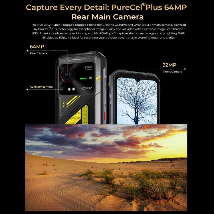 HOTWAV Hyper 7 러기드 폰, 8GB+256GB, 10800mAh, 6.6인치 안드로이드 14 미디어텍 Dimensity 7050 5G, 네트워크: 5G, OTG, NFC