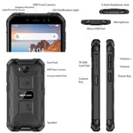 IP68/IP69K 방수 방진 충격 방지, 얼굴 인식, 4000mAh 배터리, 5.0인치 Android 9.0 MTK6580A/W 쿼드 코어 최대 1.3GHz, 네트워크: 3G, Armor X6 2GB+16GB
