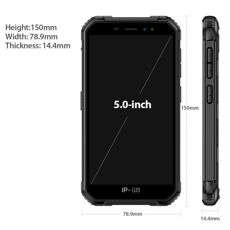 IP68/IP69K 방수 방진 충격 방지, 얼굴 인식, 4000mAh 배터리, 5.0인치 Android 9.0 MTK6580A/W 쿼드 코어 최대 1.3GHz, 네트워크: 3G, Armor X6 2GB+16GB