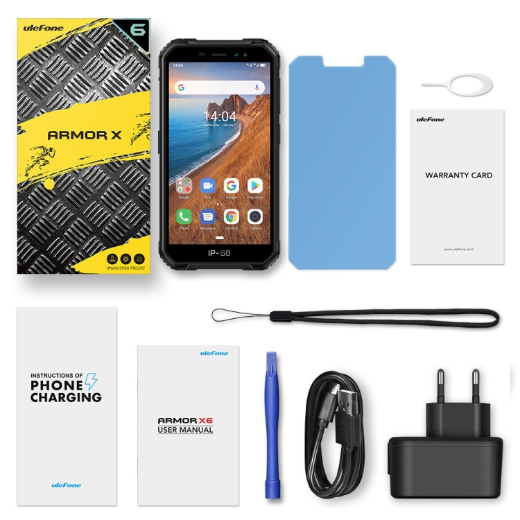 IP68/IP69K 방수 방진 충격 방지, 얼굴 인식, 4000mAh 배터리, 5.0인치 Android 9.0 MTK6580A/W 쿼드 코어 최대 1.3GHz, 네트워크: 3G, Armor X6 2GB+16GB