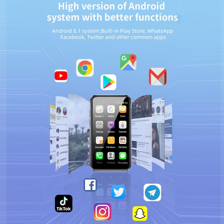 3.0인치 안드로이드 8.1 MTK6580 쿼드 코어 1.3GHz, 네트워크: 3G, 듀얼 SIM, 글로벌 버전 구글 플레이 포함