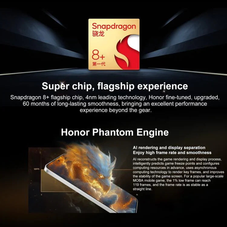 Honor X60 GT, 12GB+256GB, 화면 내 지문 인식, 6.7인치 MagicOS 9.0 Android 15.0 Snapdragon 8+ Gen 1 옥타 코어, 네트워크: 5G, OTG, NFC, 12GB+256GB