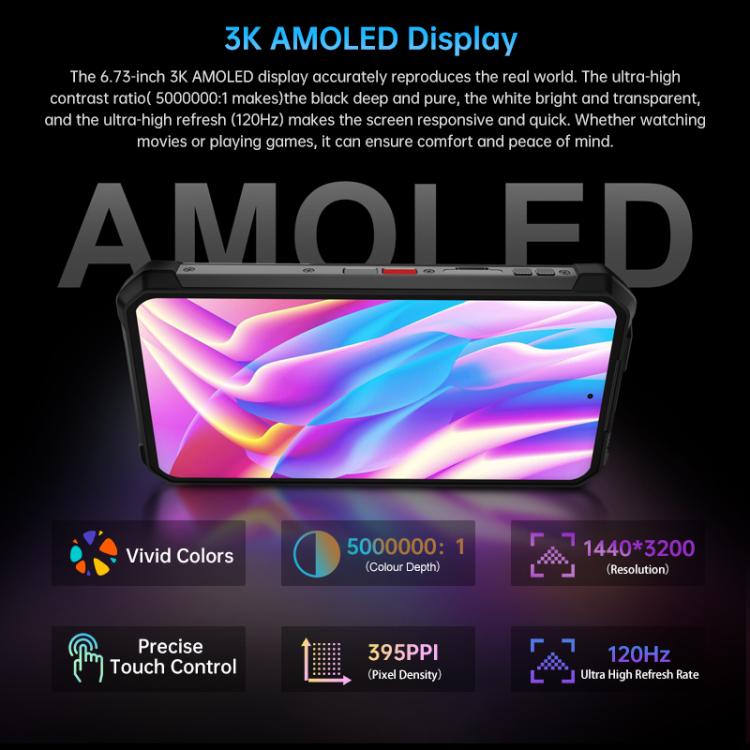 Unihertz Tank 4 Pro 프로젝터 러기드 폰, 16GB+512GB, 야간 투시, 6.73인치 Android 13 Dimensity 8300 옥타 코어, 네트워크: 5G, NFC, 16GB+512GB