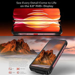 Oukitel WP56 러기드 폰, 12GB+512GB, 108MP 카메라, 지문 인식, 6.8인치 Android 15 MTK Dimensity 7050 옥타 코어, NFC, OTG, 네트워크: 5G