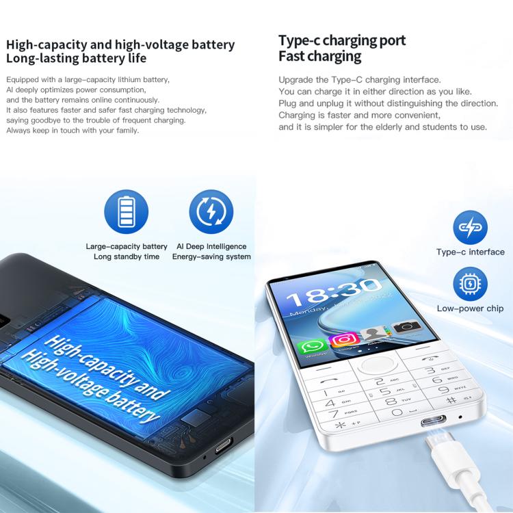 DOOV R70 키패드 폰, 6GB+128GB, 4인치 Android 13 Mediatek MT6762 옥타 코어, 네트워크: 4G, 구글 스토어 지원, 카메라 있음, 카메라 있음