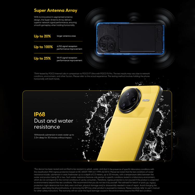 샤오미 POCO F7 울트라 글로벌, 12GB+256GB, 화면 내 지문 인식, 6.67인치 샤오미 HyperOS 2 스냅드래곤 8 엘리트 옥타 코어, NFC, 네트워크: 5G, 12GB+256GB