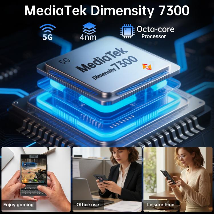 Unihertz Titan 2 QWERTY 물리 키보드 폰, 12GB+512GB, 지문 인식, 4.5인치 + 2인치 안드로이드 15 Dimensity 7300 5G 옥타 코어, 네트워크: 5G, NFC, OTG
