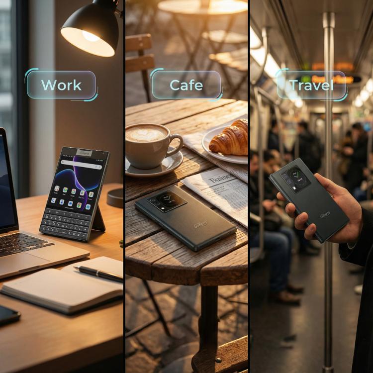 Unihertz Titan 2 QWERTY 물리 키보드 폰, 12GB+512GB, 지문 인식, 4.5인치 + 2인치 안드로이드 15 Dimensity 7300 5G 옥타 코어, 네트워크: 5G, NFC, OTG