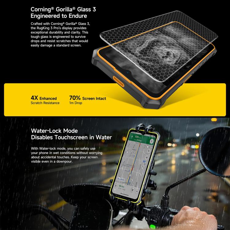 Ulefone RugKing 3 Pro, 8GB+128GB, IP68/IP69K 러기드 폰, 6.56인치 안드로이드 15 Unisoc T7250 옥타 코어, 네트워크: 4G, NFC, OTG, RugKing 3 Pro, RugKing 3 Pro, 8GB+128GB