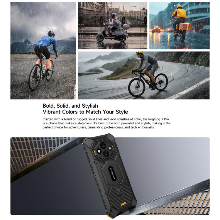Ulefone RugKing 3 Pro, 8GB+128GB, IP68/IP69K 러기드 폰, 6.56인치 안드로이드 15 Unisoc T7250 옥타 코어, 네트워크: 4G, NFC, OTG, RugKing 3 Pro, RugKing 3 Pro, 8GB+128GB