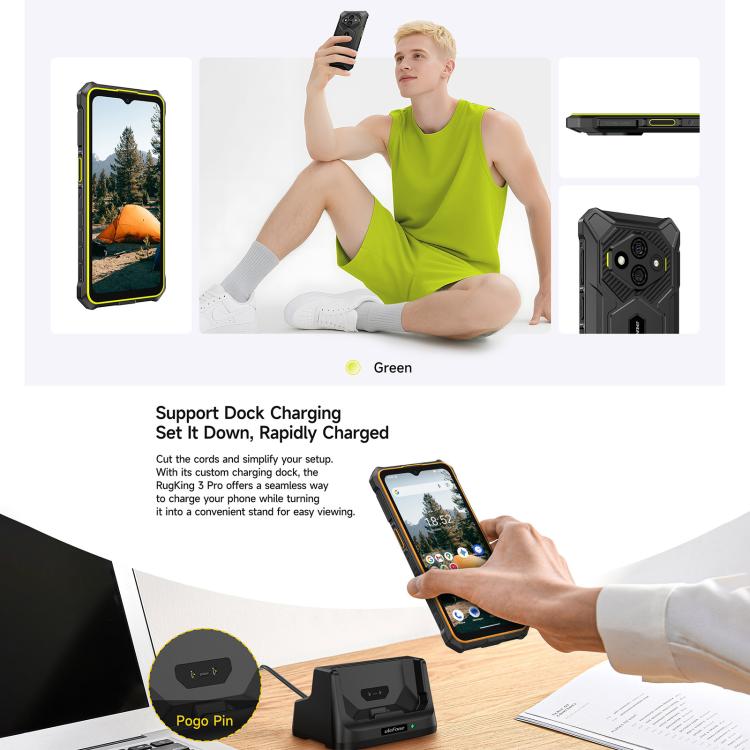 Ulefone RugKing 3 Pro, 8GB+128GB, IP68/IP69K 러기드 폰, 6.56인치 안드로이드 15 Unisoc T7250 옥타 코어, 네트워크: 4G, NFC, OTG, RugKing 3 Pro, RugKing 3 Pro, 8GB+128GB