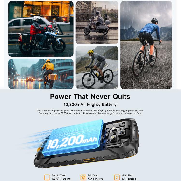 Ulefone RugKing 4 Pro, 8GB+256GB, IP68/IP69K 러기드 폰, 6.56인치 안드로이드 15 Unisoc T7250 옥타 코어, 네트워크: 4G, NFC, OTG, RugKing 4 Pro, RugKing 4 Pro, 8GB+256GB