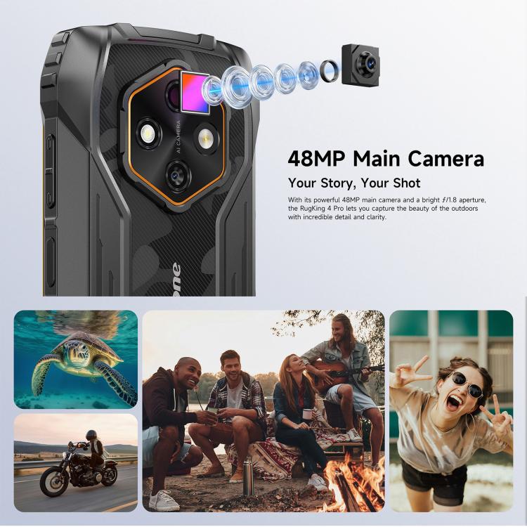 Ulefone RugKing 4 Pro, 8GB+256GB, IP68/IP69K 러기드 폰, 6.56인치 안드로이드 15 Unisoc T7250 옥타 코어, 네트워크: 4G, NFC, OTG, RugKing 4 Pro, RugKing 4 Pro, 8GB+256GB