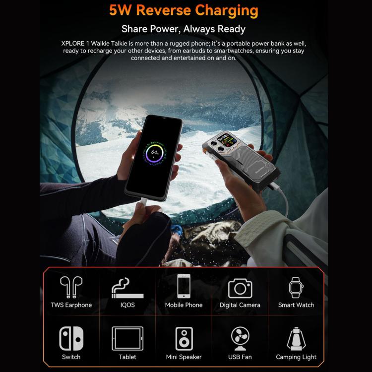 Blackview XPLORE 1 워키토키 러기드 폰, 12GB+256GB, 6.78인치 안드로이드 15 Dimensity 7050 MT8791V/HZA 옥타 코어, 네트워크: 5G, OTG, NFC, XPLORE 1 워키토키 12GB+256GB