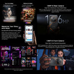 Blackview FORT 2 러기드 폰, 8GB+128GB, 6.56인치 안드로이드 15 MediaTek MT6769V/CB Helio G81 옥타 코어, 네트워크: 4G, OTG, NFC, 8GB+128GB