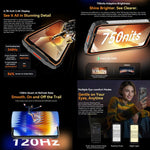 Blackview BL7000 러기드 폰, 8GB+512GB, 6.78인치 안드로이드 15 MediaTek Dimensity 6300 옥타 코어, 네트워크: 5G, NFC, OTG, 8GB+512GB