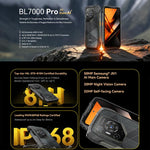 Blackview BL7000 러기드 폰, 8GB+512GB, 6.78인치 안드로이드 15 MediaTek Dimensity 6300 옥타 코어, 네트워크: 5G, NFC, OTG, 8GB+512GB