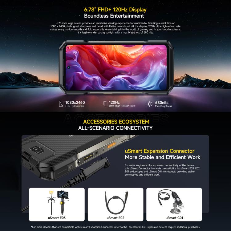 Ulefone Armor 27T+ 러기드 폰, 12GB+256GB, 열화상 카메라, 야간 투시, 10600mAh, 6.78인치 Android 14 MediaTek Helio G99 옥타 코어, 네트워크: 4G, NFC, OTG, Armor 27T+