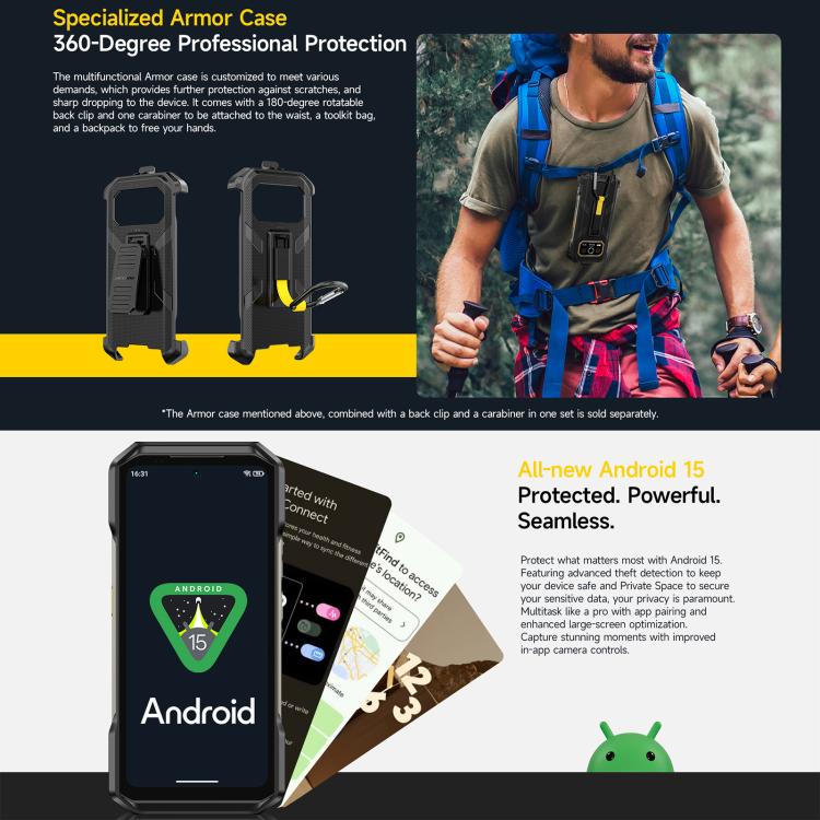 Ulefone Armor 27T+ 러기드 폰, 12GB+256GB, 열화상 카메라, 야간 투시, 10600mAh, 6.78인치 Android 14 MediaTek Helio G99 옥타 코어, 네트워크: 4G, NFC, OTG, Armor 27T+