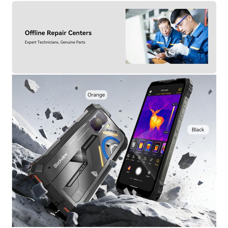Blackview ROCK 3 러기드 폰, 열화상 카메라, 8GB+256GB, 6.78인치 안드로이드 16 MT8781 Helio G100 옥타 코어, 네트워크: 4G, OTG, NFC