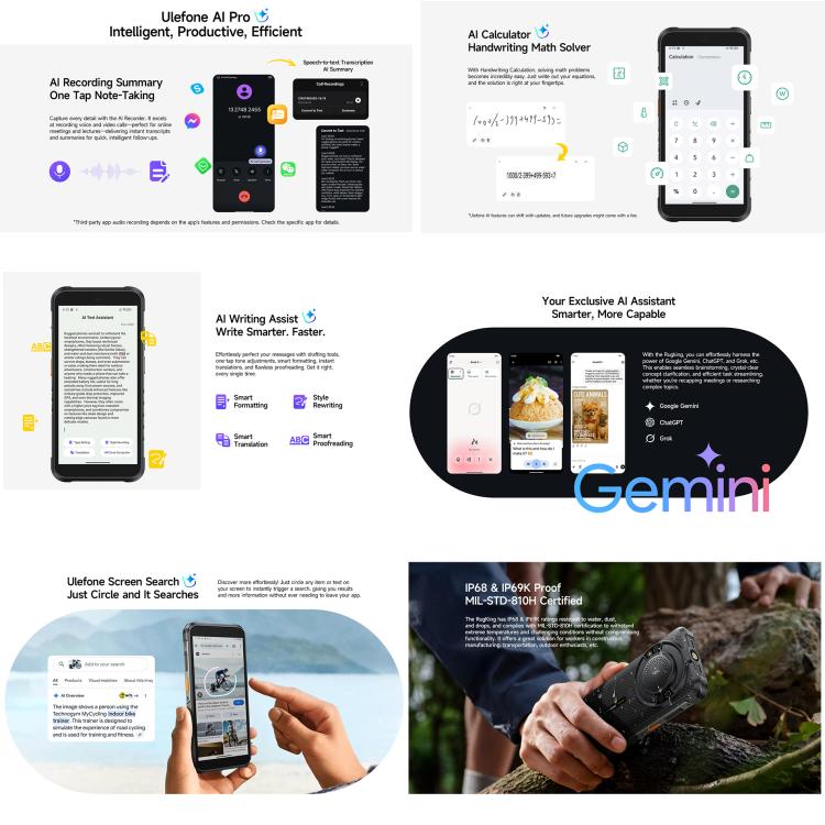 Ulefone RugKing, 8GB+128GB, IP68/IP69K 러기드 폰, 5.99인치 안드로이드 15 Unisoc T7255 옥타 코어, 네트워크: 4G, NFC, OTG, RugKing, 8GB+128GB