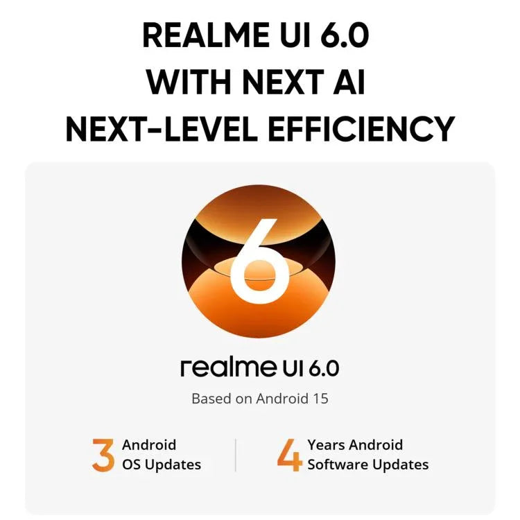 Realme 15T, 8GB+256GB, 화면 지문 인식, 6.57인치 Realme UI 6.0 Android 15 MediaTek Dimensity 6400 Max 옥타 코어, NFC, 네트워크: 5G, 8GB+256GB