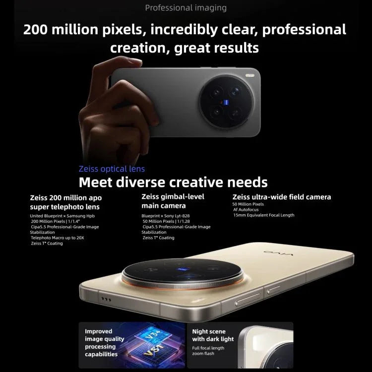 비보 X300 프로, 12GB+256GB, 6.78인치 OriginOS 6 안드로이드 16 디멘시티 9500 옥타 코어, OTG, NFC, 네트워크: 5G, 12GB+256GB
