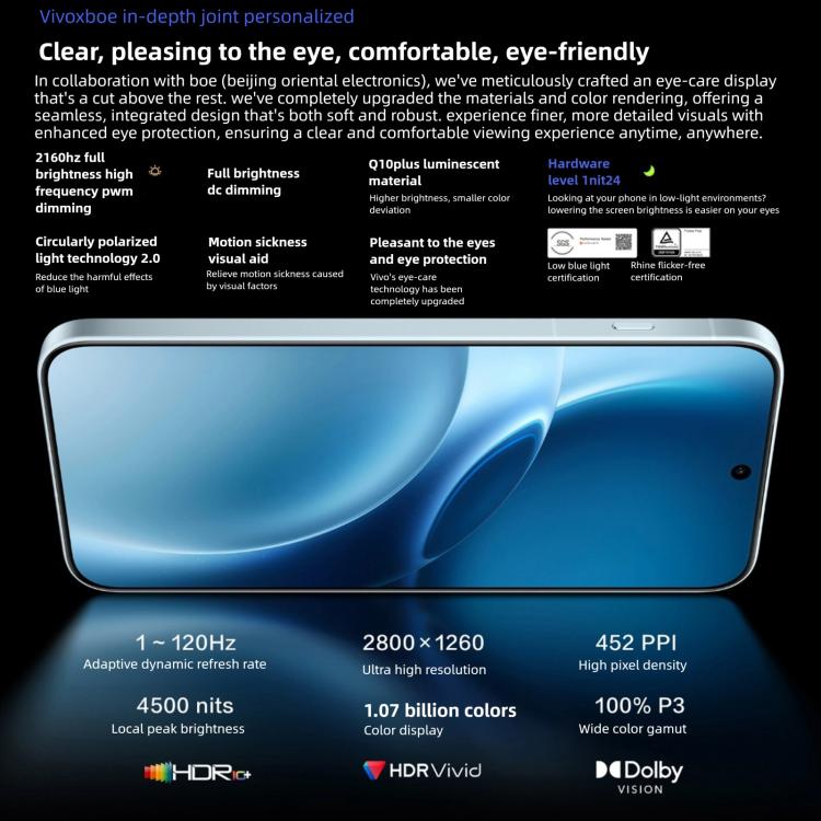 비보 X300 프로, 16GB+512GB, 6.78인치 OriginOS 6 안드로이드 16 디멘시티 9500 옥타 코어, OTG, NFC, 네트워크: 5G, 16GB+512GB