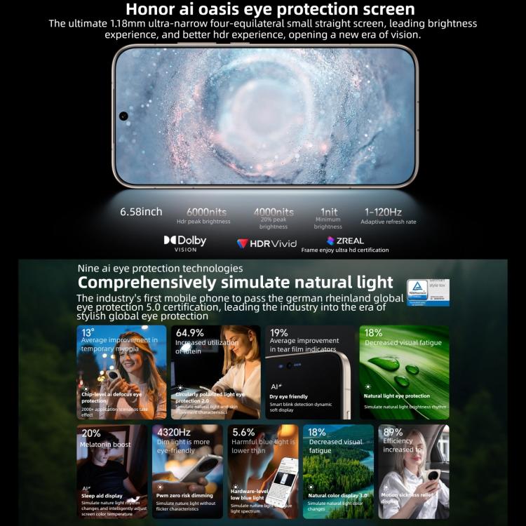 Honor Magic8, 12GB+512GB, 화면 지문 인식, 6.58인치 MagicOS 10.0 / Android 16 Snapdragon 8 Elite 5세대 옥타 코어, 네트워크: 5G, NFC, OTG, 12GB+512GB