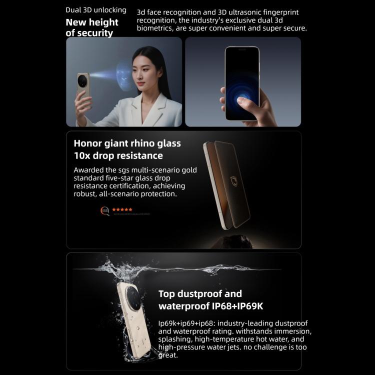 Honor Magic8 Pro, 12GB+256GB, 화면 지문 인식, 6.71인치 MagicOS 10.0 / Android 16 Snapdragon 8 Elite 5세대 옥타 코어, 네트워크: 5G, NFC, OTG, 12GB+256GB
