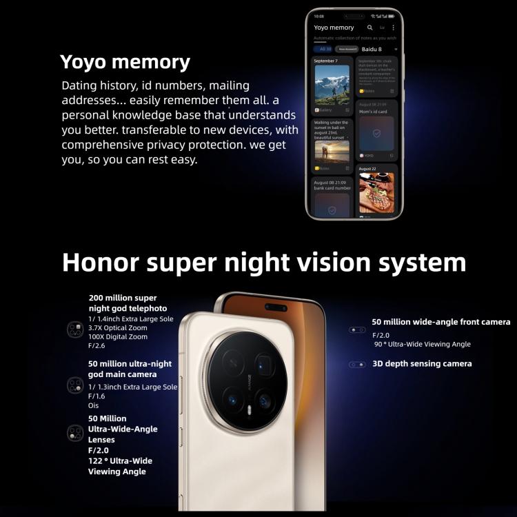 Honor Magic8 Pro, 12GB+256GB, 화면 지문 인식, 6.71인치 MagicOS 10.0 / Android 16 Snapdragon 8 Elite 5세대 옥타 코어, 네트워크: 5G, NFC, OTG, 12GB+256GB